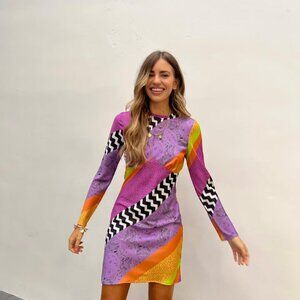 Never Fully Dressed Purple and Orange Mini Dress